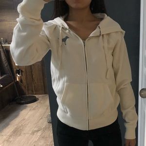VS PINK Cream Zip Up Hoodie